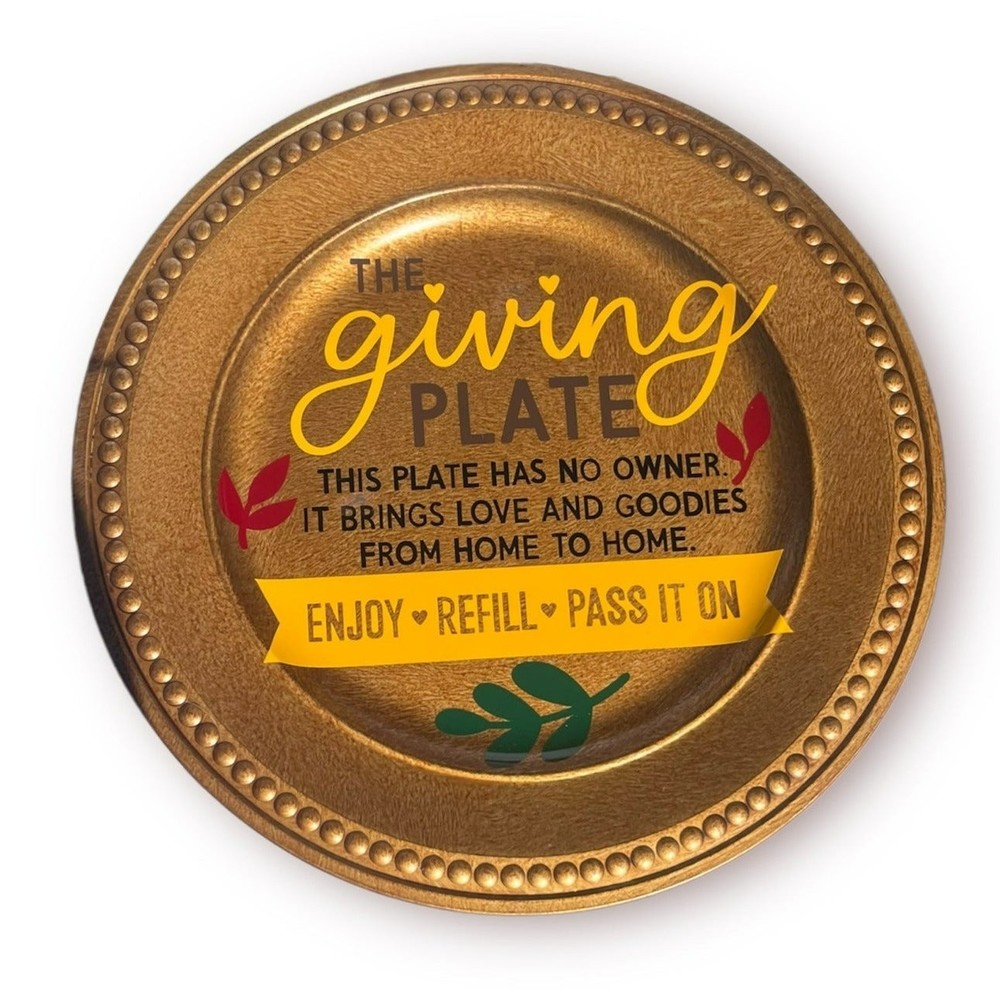 Giving Plate Pass it on Pay It Forward Plastic Charger Plates with Beaded Rim